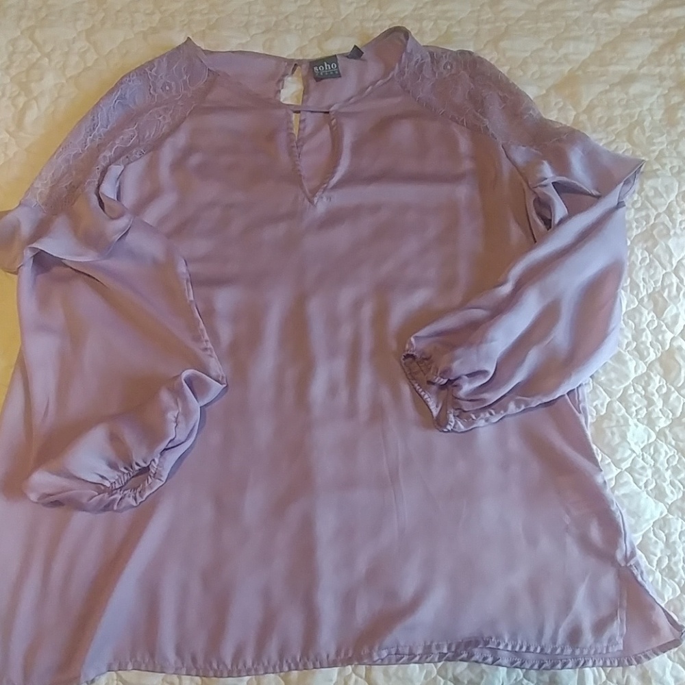 Soho Lilac long sleeve blouse